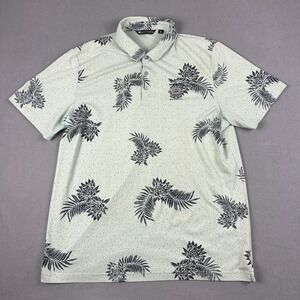 TravisMathew Polo Shirt Mens 2XL Mint Green Whistling Straits Golf Hawaiian